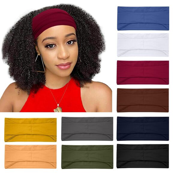 Accessories - 6232 10 Pack Headbands , Wide Non Slip Headbands for Workout Yoga Running